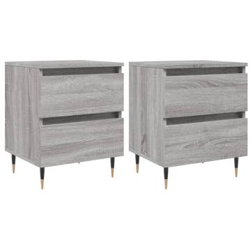 Elegant Grey Sonoma Bedside Cabinets - 2 pcs | Hipo Market UK