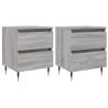 Elegant Grey Sonoma Bedside Cabinets - 2 pcs | Hipo Market UK