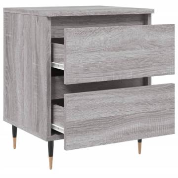 Elegant Grey Sonoma Bedside Cabinets - 2 pcs | Hipo Market UK