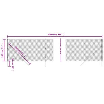 Chain Link Fence Silver 1.8x10 m - Durable & Versatile Barrier