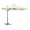 Cantilever Umbrella with Pole and LED Lights Sand 300 cm Colour sand Size 300 cm Quantity in Package 1 