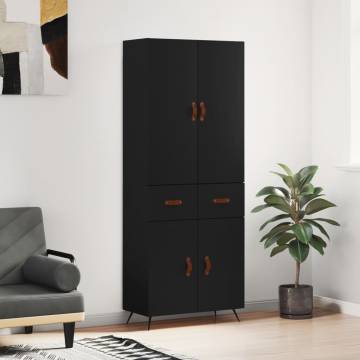 Stylish Highboard Black - 69.5x34x180 cm | Hipo Market