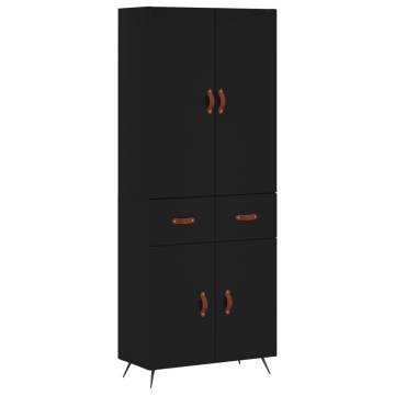 Stylish Highboard Black - 69.5x34x180 cm | Hipo Market