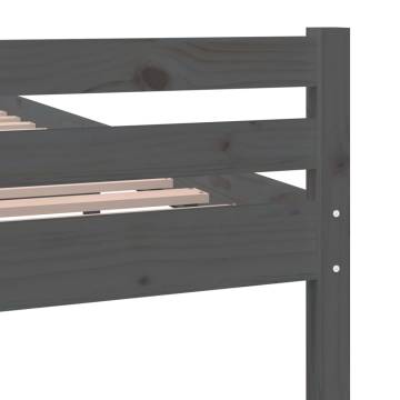 Grey Solid Wood Bed Frame 140x190 cm - Modern & Sturdy