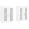 Elegant Wall Mounted Cabinets - High Gloss White - 2 pcs