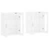 Elegant Wall Mounted Cabinets - High Gloss White - 2 pcs