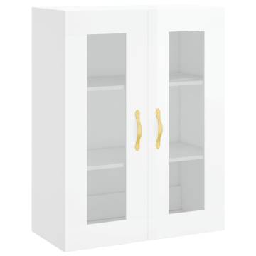 Elegant Wall Mounted Cabinets - High Gloss White - 2 pcs