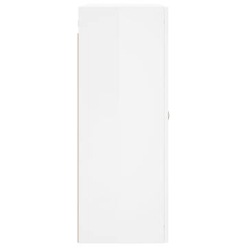 Elegant Wall Mounted Cabinets - High Gloss White - 2 pcs