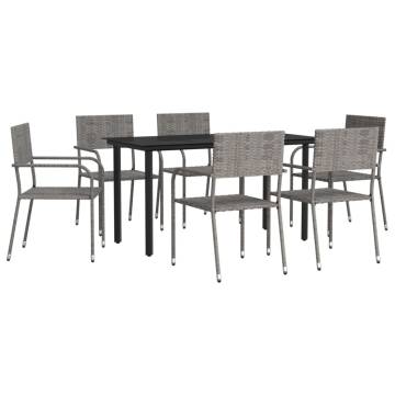 7 Piece Garden Dining Set – Stylish Grey & Black Design