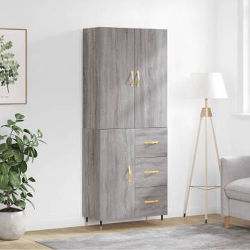 Highboard Grey Sonoma - Stylish Storage Cabinet | Hipomarket