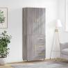 Highboard Grey Sonoma 69.5x34x180 cm Engineered Wood Colour grey sonoma Quantity in Package 1 Model 1 door 3 drawers 