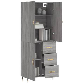 Highboard Grey Sonoma - Stylish Storage Cabinet | Hipomarket