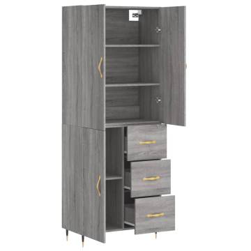 Highboard Grey Sonoma - Stylish Storage Cabinet | Hipomarket