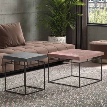 Rousseau 2 Piece Coffee Table Set - Grey & Rust Design