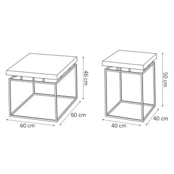 Rousseau 2 Piece Coffee Table Set - Grey & Rust Design