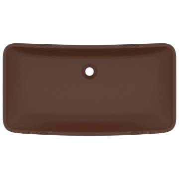 Luxury Rectangular Matt Dark Brown Basin - 71x38 cm Ceramic