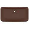 Luxury Rectangular Matt Dark Brown Basin - 71x38 cm Ceramic