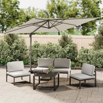 Cantilever Umbrella with Aluminium Pole - Sand White 300x300 cm