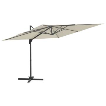 Cantilever Umbrella with Aluminium Pole - Sand White 300x300 cm