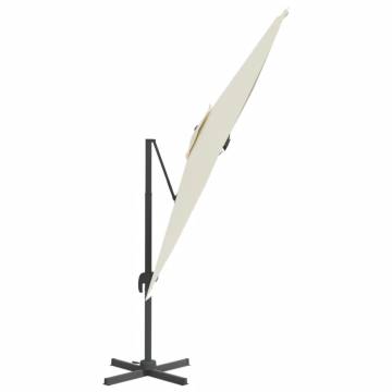 Cantilever Umbrella with Aluminium Pole - Sand White 300x300 cm