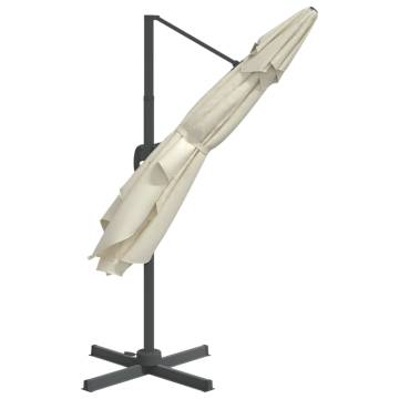 Cantilever Umbrella with Aluminium Pole - Sand White 300x300 cm