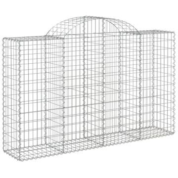 Arched Gabion Baskets 4 pcs - Galvanised Iron Garden Barriers