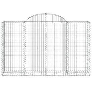 Arched Gabion Baskets 4 pcs - Galvanised Iron Garden Barriers