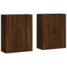 Elegant Wall Mounted Cabinets - Brown Oak - 2 pcs | Hipomarket