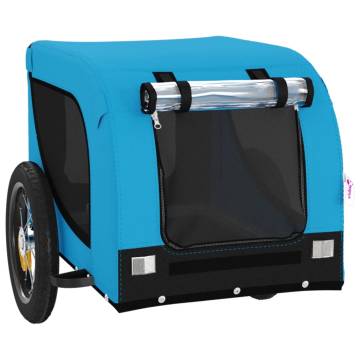 Pet Bike Trailer - Blue & Black Oxford Fabric, Sturdy Iron Frame