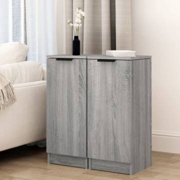 Stylish Sideboards 2 pcs Grey Sonoma - Quality Engineered Wood