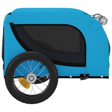 Pet Bike Trailer - Blue & Black Oxford Fabric, Sturdy Iron Frame