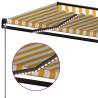 Manual Retractable Awning with LED - 450x350 cm Yellow & White