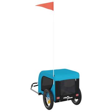 Pet Bike Trailer - Blue & Black Oxford Fabric, Sturdy Iron Frame