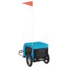 Pet Bike Trailer - Blue & Black Oxford Fabric, Sturdy Iron Frame