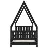 Kids Bed Frame Black 80x200 cm - Solid Pine Wood Design