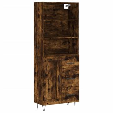 Stylish Highboard in Smoked Oak - 69.5x34x180 cm | Hipo Market