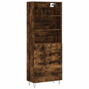 Stylish Highboard Smoked Oak 69.5x34x180 cm | Hipomarket UK