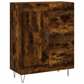 Stylish Highboard in Smoked Oak - 69.5x34x180 cm | Hipo Market