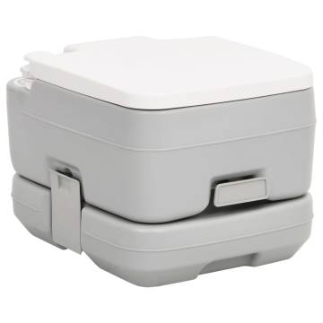 Portable Camping Toilet 10+10 L - Grey & White HDPE