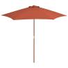 Outdoor Parasol with Wooden Pole 270 cm Terracotta Colour terracotta Quantity in Package 1 