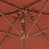 Outdoor Parasol with Wooden Pole 270 cm - Terracotta