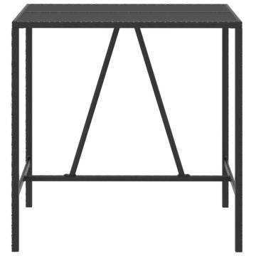 Stylish Black Bar Table with Glass Top - 110x70 cm