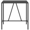 Stylish Black Bar Table with Glass Top - 110x70 cm