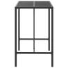 Stylish Black Bar Table with Glass Top - 110x70 cm