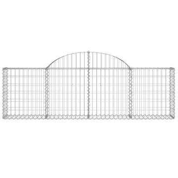 Arched Gabion Baskets - 4 pcs Galvanised Iron 200x30x60/80 cm