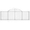 Arched Gabion Baskets - 4 pcs Galvanised Iron 200x30x60/80 cm