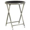 Tea Table Grey 60 cm Poly Rattan and Tempered Glass Colour grey Quantity in Package 1 Material glass 