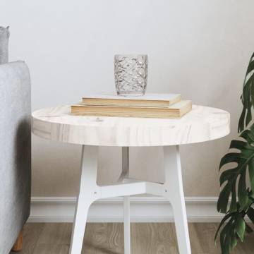 Table Top Round White Ø40x3 cm - Solid Wood Pine