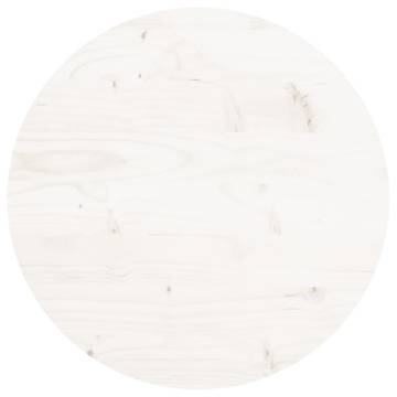 Table Top Round White Ø40x3 cm - Solid Wood Pine