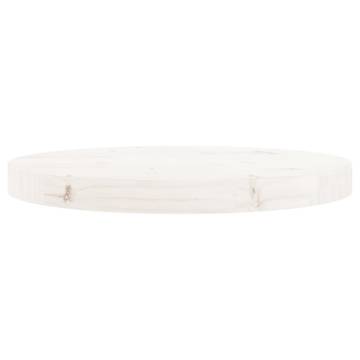 Table Top Round White Ø40x3 cm - Solid Wood Pine